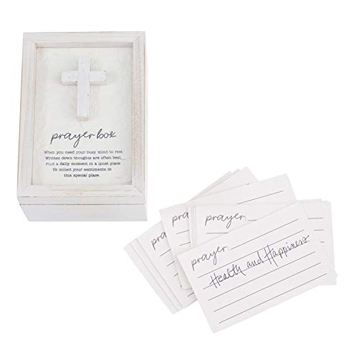 Mud Pie Prayer Box Set with 12 Recycled Paper Prayer Slips, box 5" x 3 1/2" | card 2 1/2" x 4", Wood