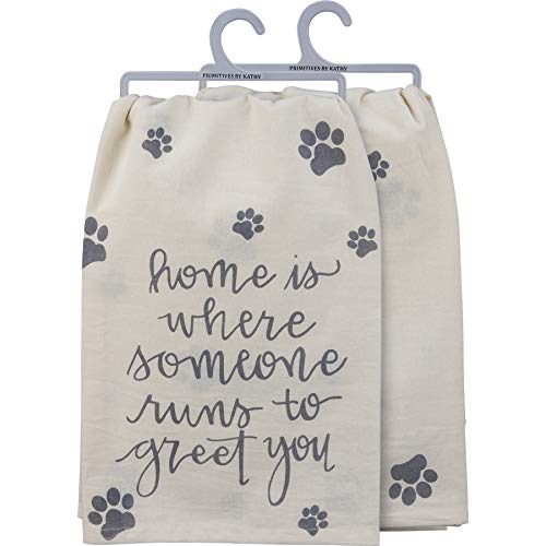 Primitives by Kathy Kitchen Dish Towel - Home Where Someone Runs to Greet You