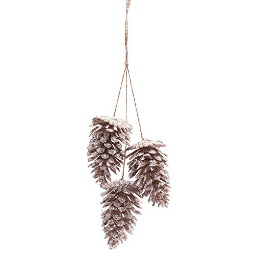 Melrose 81182 Plastic Pine Cone Drop Hanging Ornament, 18-inch Height, Silver