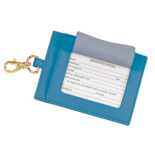 Royce Leather Large Luggage Tag in Genuine Leather Blue
