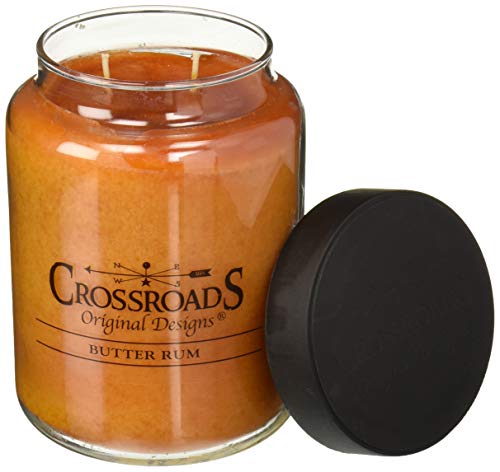 Crossroads Butter Rum Scented 2-Wick Candle, 26 Ounce