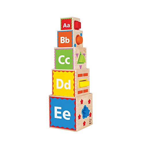 Hape Pyramid of Play Wooden Toddler Wooden Nesting Blocks Set