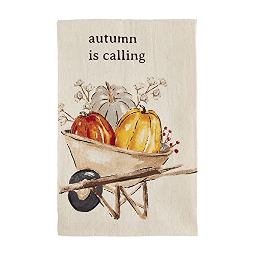 Mud Pie Fall Watercolor Flour Sack Towel,26" x 16.5", Autumn is Calling