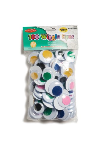 Creative Arts by Charles Leonard Wiggle Eyes, Assorted Shapes, Sizes and Colors, 100/Bag (64570)