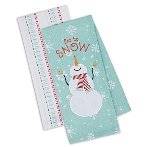 DII Design Let It Snow Dishtowel Set of 2, Snowman + Matching, DII Imports