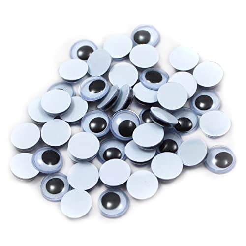 Creative Arts by Charles Leonard Wiggle Eyes, Round, 10mm, Black, 50/Bag (64510)