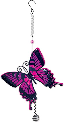 Sunset Vista Designs Pink Butterfly Bouncy, 18-inch Height, Home Decor, Christmas, Holiday Season