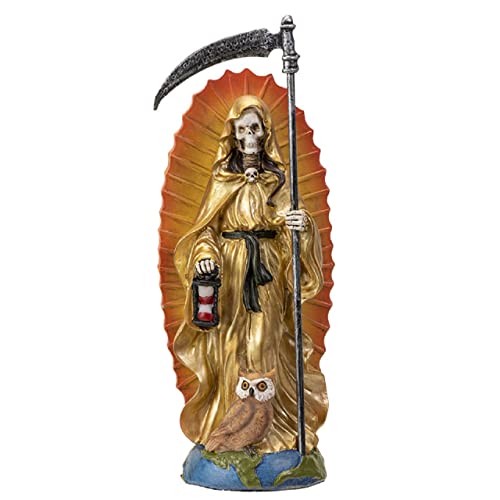 Pacific Trading Giftware Santa Muerte, 7.25-inch Height, Gold, Cold Cast Resin, Home, Home D√©cor