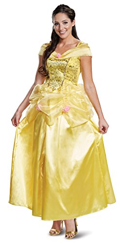 Disguise Women's Disney Princess Beauty and The Beast Belle Deluxe Adult Costume, Yellow, XL (18-20)