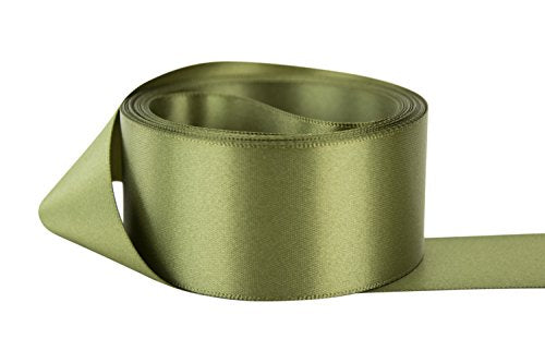 Ribbon Bazaar Double Faced Satin 1-1/2 inch Old Willow 50 Yards 100% Polyester Ribbon