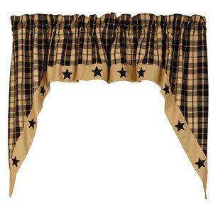 The Country House Collection Black & Tan Farmhouse Star Swag