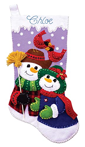Design Works Crafts Felt Stocking Kit, Snow Couple