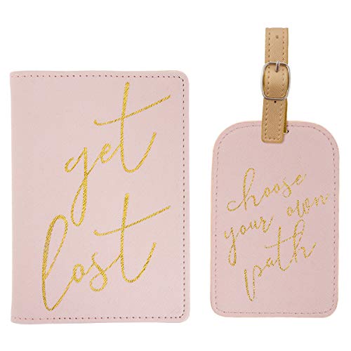 Karma Gifts Passport Holder & Luggage Tag Set, Pink