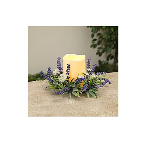 Gerson International Lavender Candle Ring with LED Candle and Timer, 7-inch Length