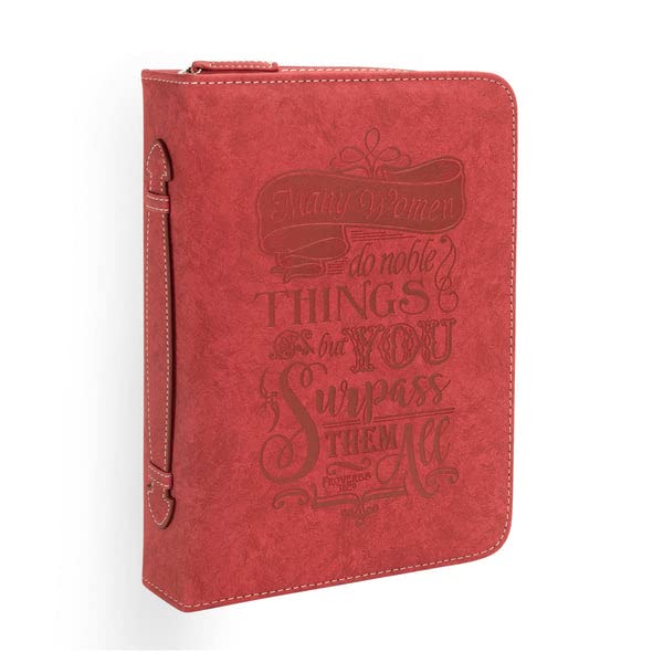 Divinity Boutique Bible Cover XXL - Red Many Women Do Noble Things - Proverbs 31:29