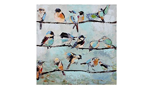 GiftCraft Stretched Canvas Print, Birds on Wire