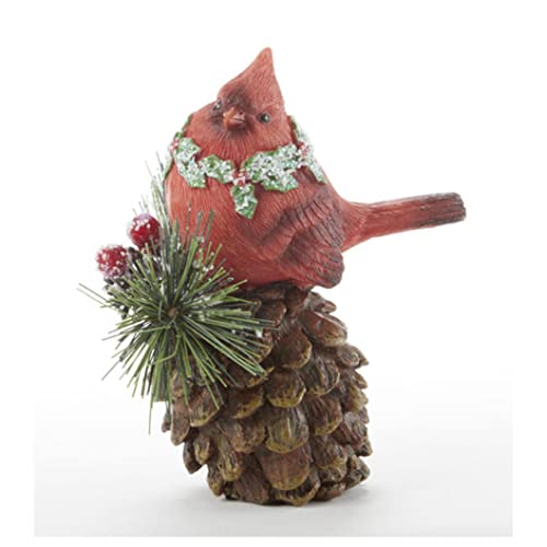 Delton Resin Christmas Cardinal Pinecone, 5.50-inch Height