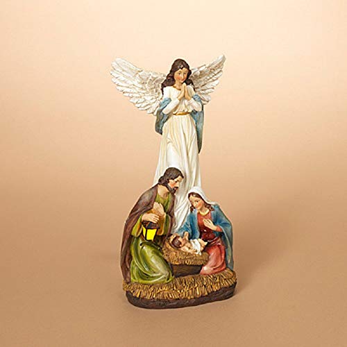 Gerson 12-inch High Resin Guardian Angel with Holy Family