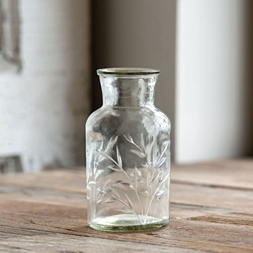 Park Hill Collection Small Etched Glass Apothecary Vase