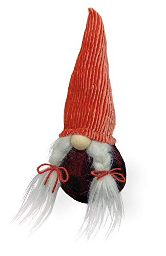 Boston International Decorative Autumn Fabric Gnome Figurine, 9-Inches, Orange and Brown