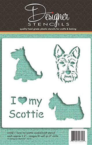 I Love My Scottie Cookie and Craft Stencil by Designer Stencils
