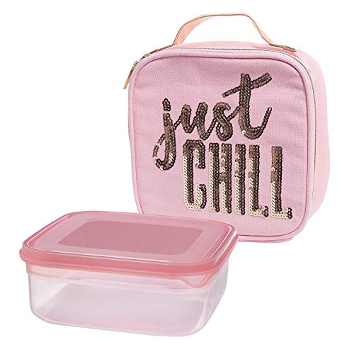 Creative Brands Slant Collections Canvas Lunch Combo Set, 7.75 & 6.25-Inches, Just Chill