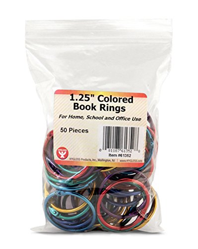 Hygloss Products, Inc Book Rings, 1 1/4 inch, Assorted Colors