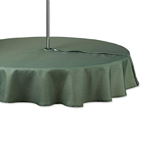 DII Design Indoor/Outdoor Tabletop Collection Umbrella Hole with Zipper, Machine Washable, Tonal Lattice, Tablecloth, 60" Round, Artichoke