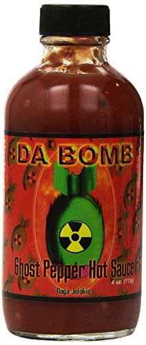 Spicin Foods Da Bomb - Ghost Pepper - Original Hot Sauce - 22,800 Scovilles - 4oz Bottles Made in USA with Habanero & Jolokia Peppers- Non-GMO, Gluten Free, Sugar Free, Keto - Pack of 1