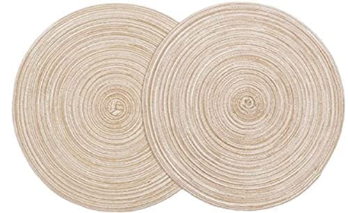 Comfy Hour Round Table Mats Set of 4, 15" Diameter, House Warming, Beige