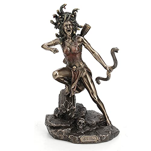 Unicorn Studio Veronese Design 8 1/2 Inch Tall Bipedal Huntress Medusa Archary Stance Bow and Arrow Greek Gods Statue Home Decor Collectibles