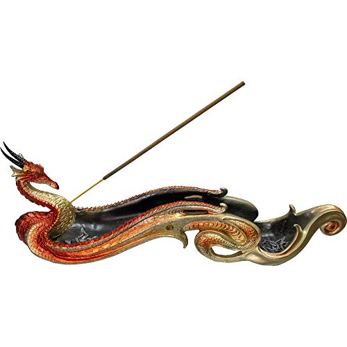 Kheops International Celtic Dragon Golden Boat Incense Holder