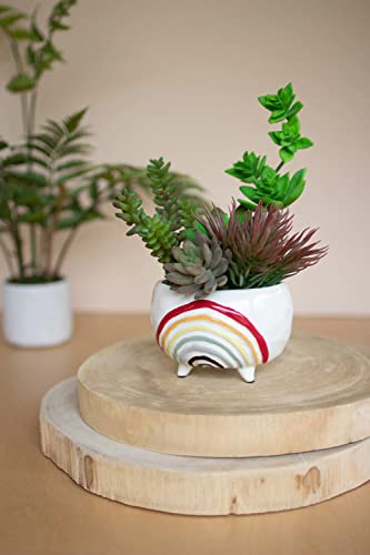 Kalalou CDV2105 Rainbow Planter, 5-inch Width, Ceramic