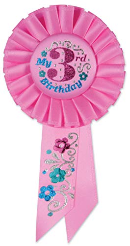 Beistle My 3rd Birthday Rosette, 3-1/4-Inch by 6-1/2-Inch