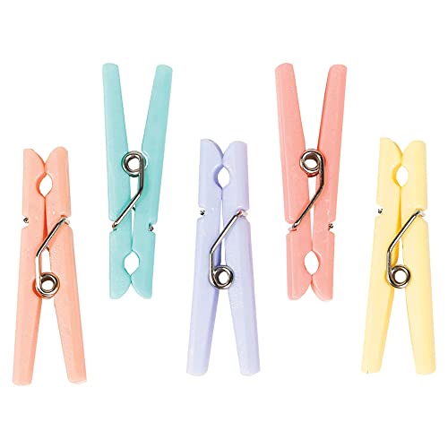 Amscan Baby Shower Clothespins-Neutral, 1 3/8" x 3/8", Multicolor