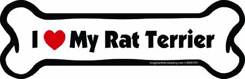 Imagine This Company Bone Car Magnet, I Love My Rat Terrier, 2-Inch by 7-Inch