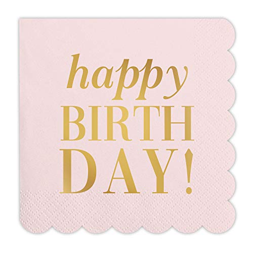 Creative Brands Santa Barbara Design Studio Sippin' Pretty Cocktail Paper Napkins, 20-Count, Happy Bday
