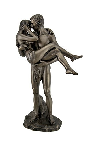 Unicorn Studio Resin Statues The Lovers Bronze Finished Man Carrying Woman Nude Statue 6.5 X 11.5 X 3.5 Inches Bronze