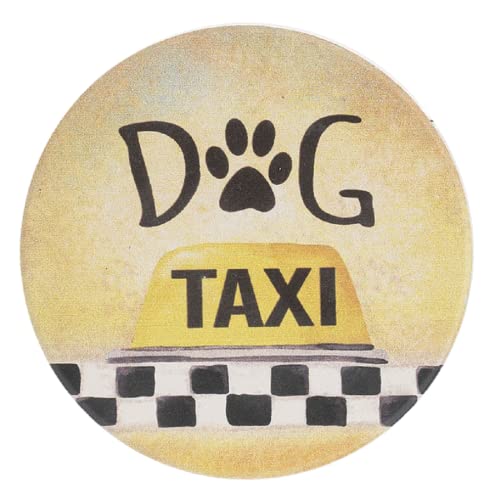 Ganz Dog Taxi Car Coaster, 3-inch Diameter, Dolomite