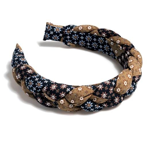 Shiraleah Braided Print Headband-Tan