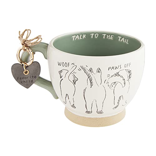 Mud Pie Dog Mug Tag Set, Talk Tail, 3.4" X 3.88"