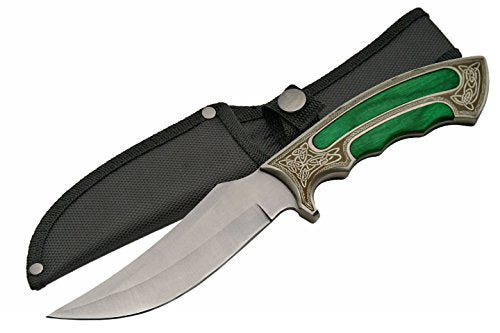 SZCO Supplies 10" Jade Gentleman Hunting Knife Stainless Steel Skinning Knife