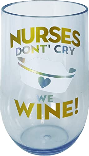 Spoontiques - Nurse Acrylic Wine Cup - Acrylic Wine Tumbler – Acrylic Stemless Wine Glass – 16oz - 5 5/8” Tall
