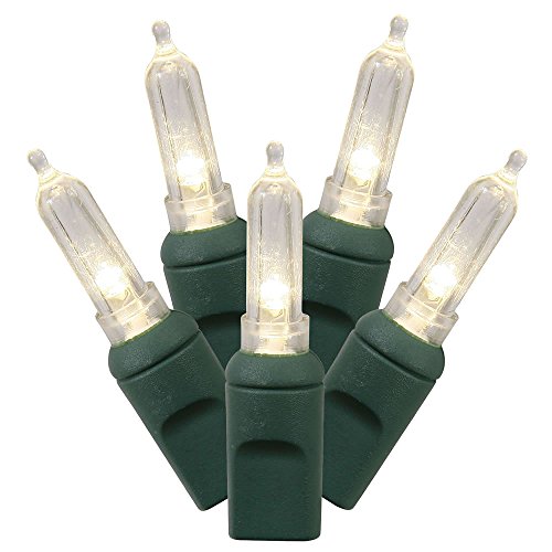 Vickerman X4G7101PBG 100 Light Italian LED Light Set Warm White Lights on Green Wire
