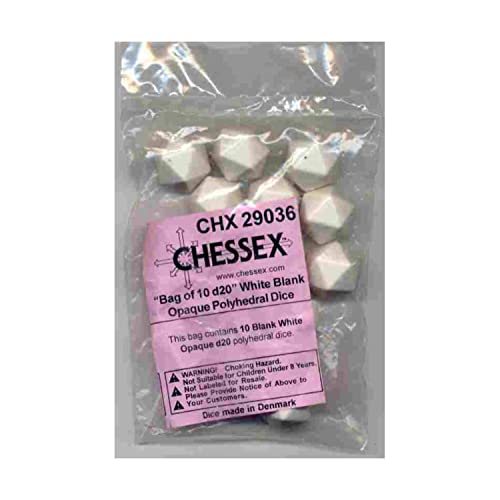 Chessex d20BagOP Blank WH (10)