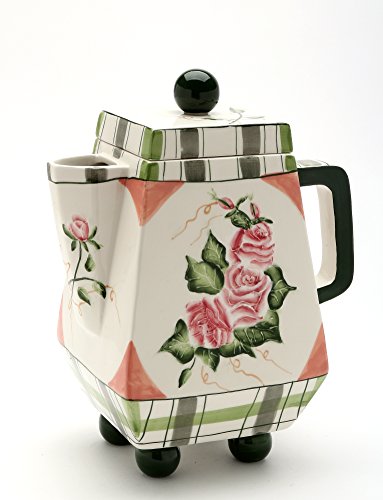 Cosmos Gifts 306-002 Romantic Rose Collection Ceramic Teapot 8"H
