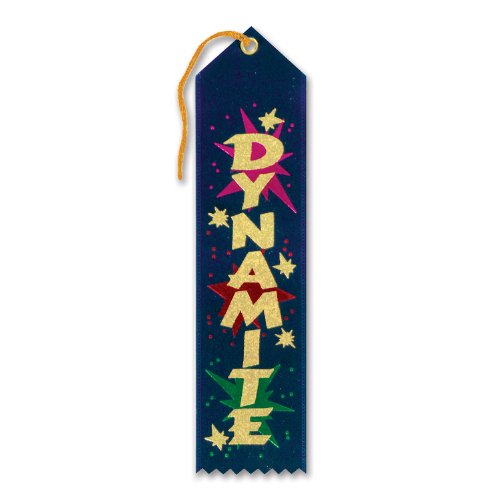 Beistle Dynamite Ribbon Award, Multicolor - 1pc