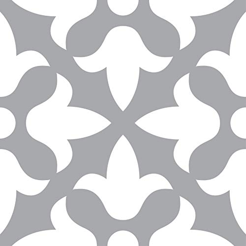 Mi Alma Decor Gray Tile Stickers Peel and Stick Tile Stickers 24 PC Set backsplash Tile Decals Bathroom & Kitchen Vinyl Wall Decals Just Peel Stick Home Decor (Blossom, 8x8 Inch)