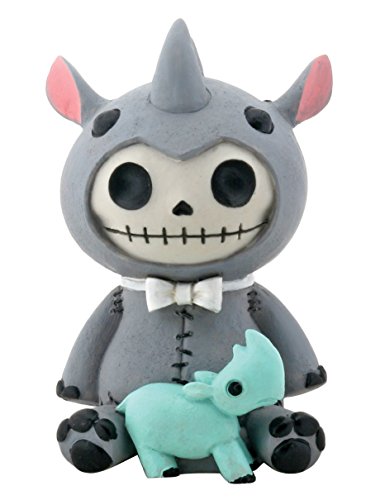 Pacific Trading SUMMIT COLLECTION Furrybones Rhino Buster Signature Skeleton in Rhinoceroses Costume with Baby Blue Rhino