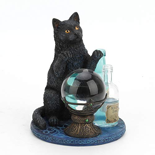 Unicorn Studio Veronese Design Witch's Apprentice by Lisa Parker Black Cat and Crystal Ball Statue